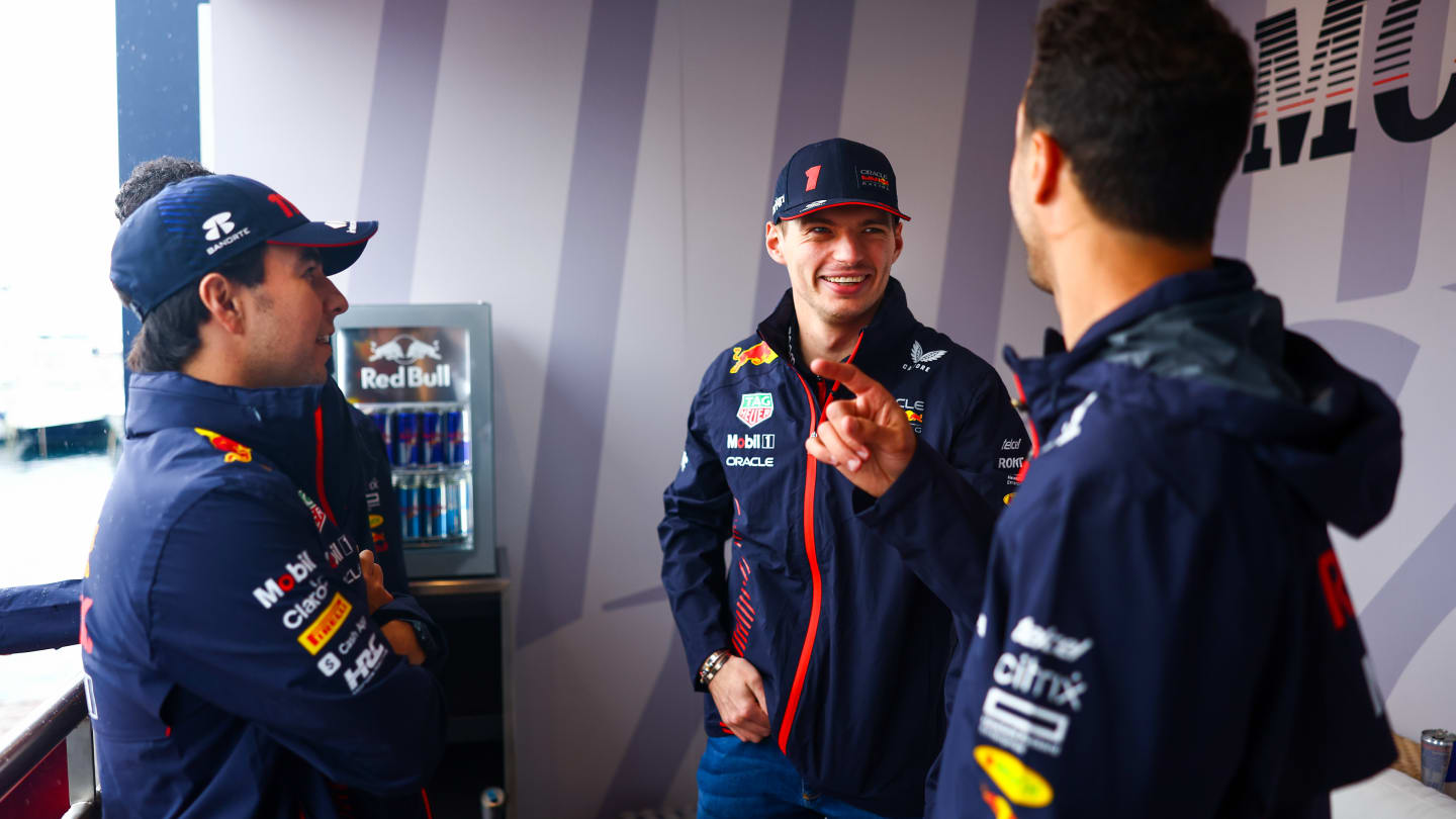 MONTE-CARLO, MONACO - MAY 25: Max Verstappen of the Netherlands and Oracle Red Bull Racing talks