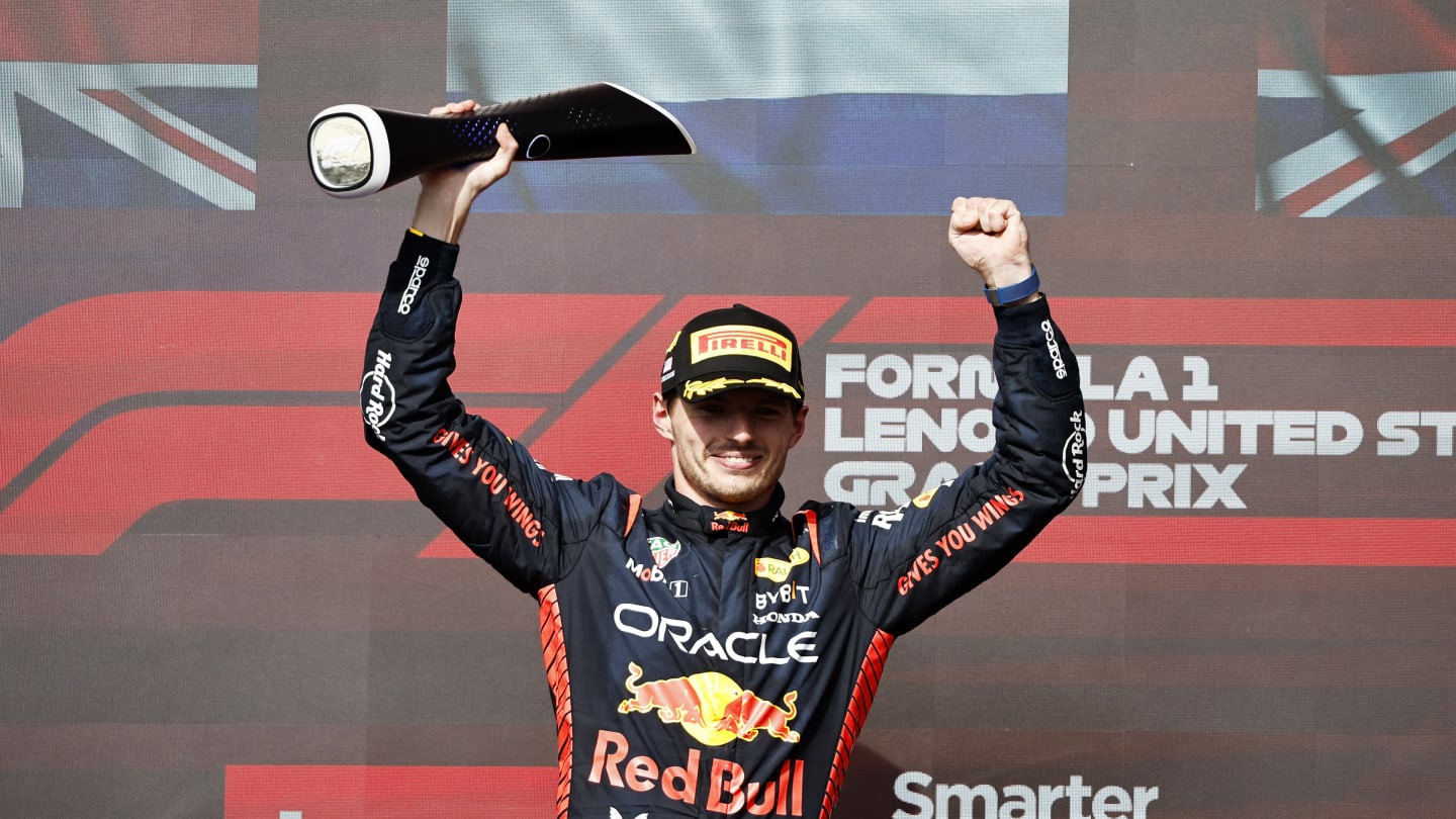 AUSTIN, TEXAS - OCTOBER 22: Max Verstappen of the Netherlands driving the (1) Oracle Red Bull
