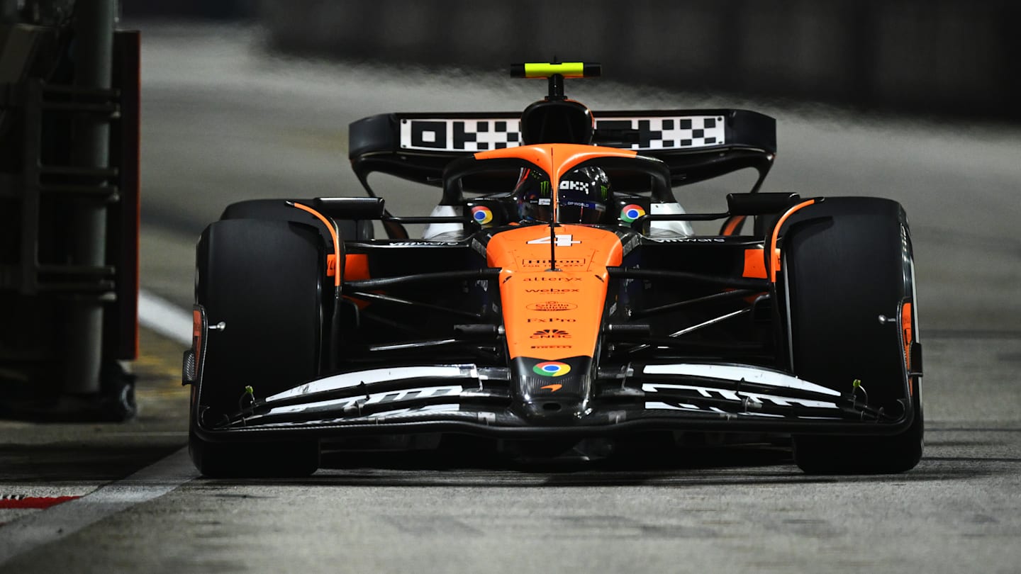 SINGAPORE, SINGAPORE - SEPTEMBER 20: Lando Norris of Great Britain driving the (4) McLaren MCL38