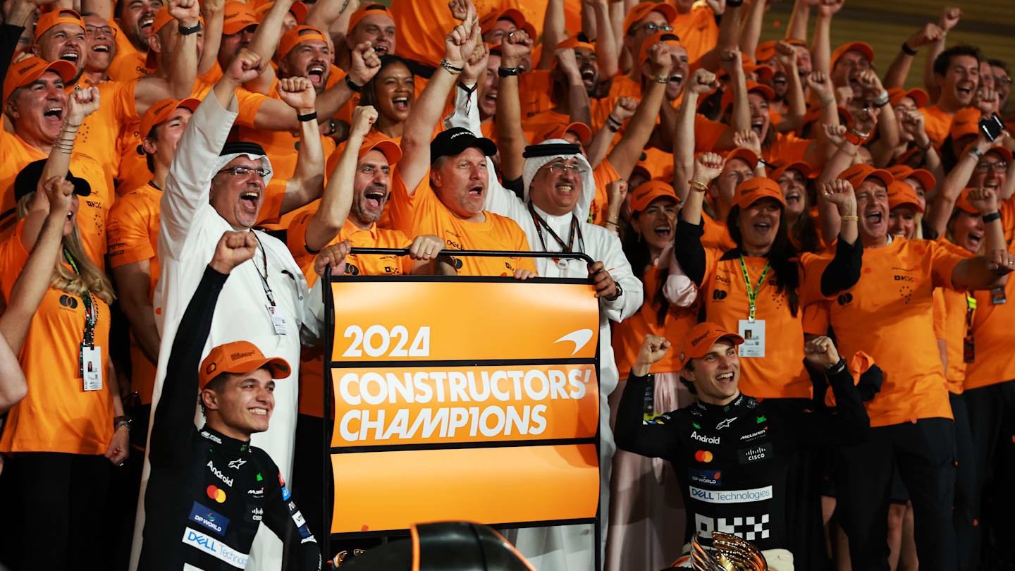 ABU DHABI, UNITED ARAB EMIRATES - DECEMBER 08: Race winner Lando Norris of Great Britain and