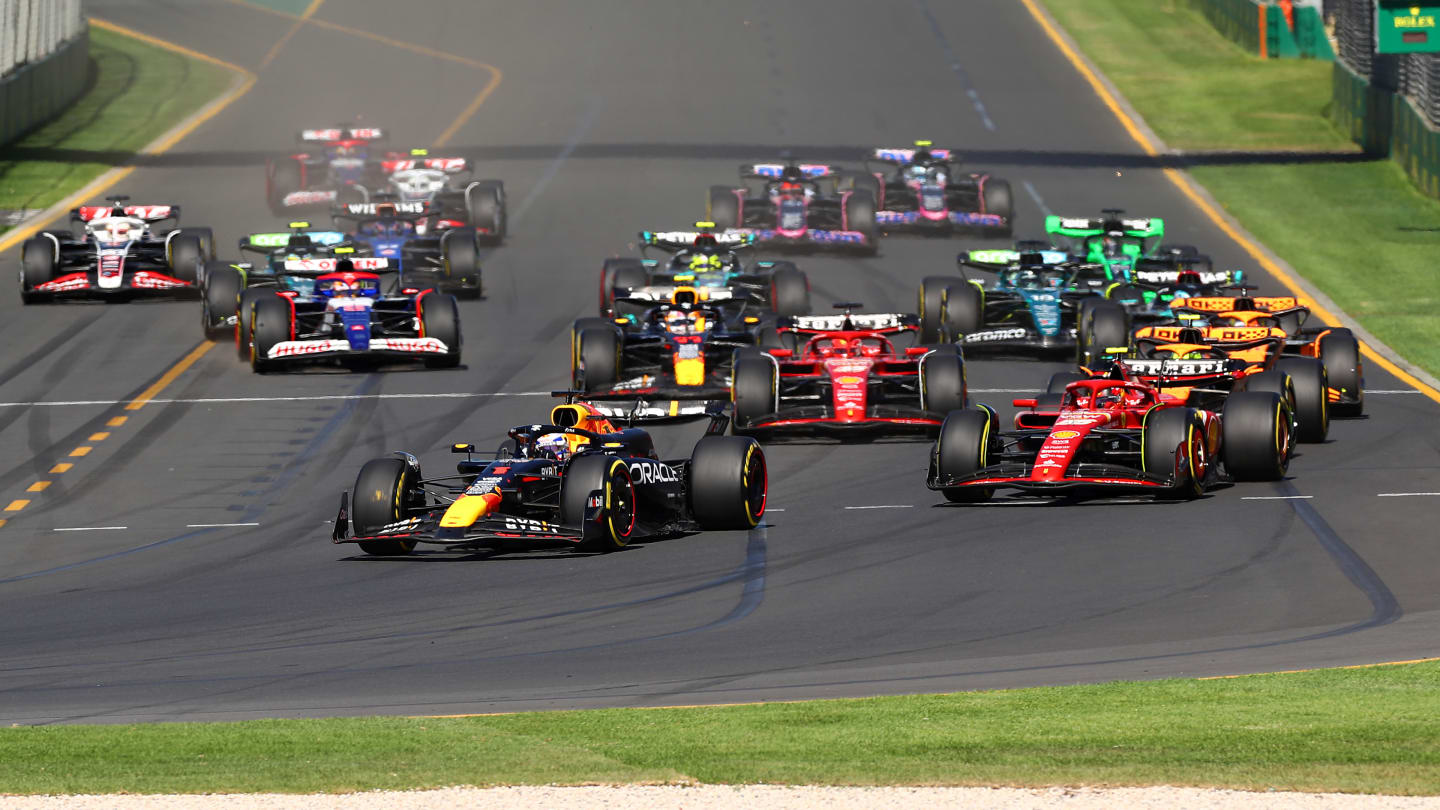 MELBOURNE, AUSTRALIA - MARCH 24: Max Verstappen of the Netherlands driving the (1) Oracle Red Bull