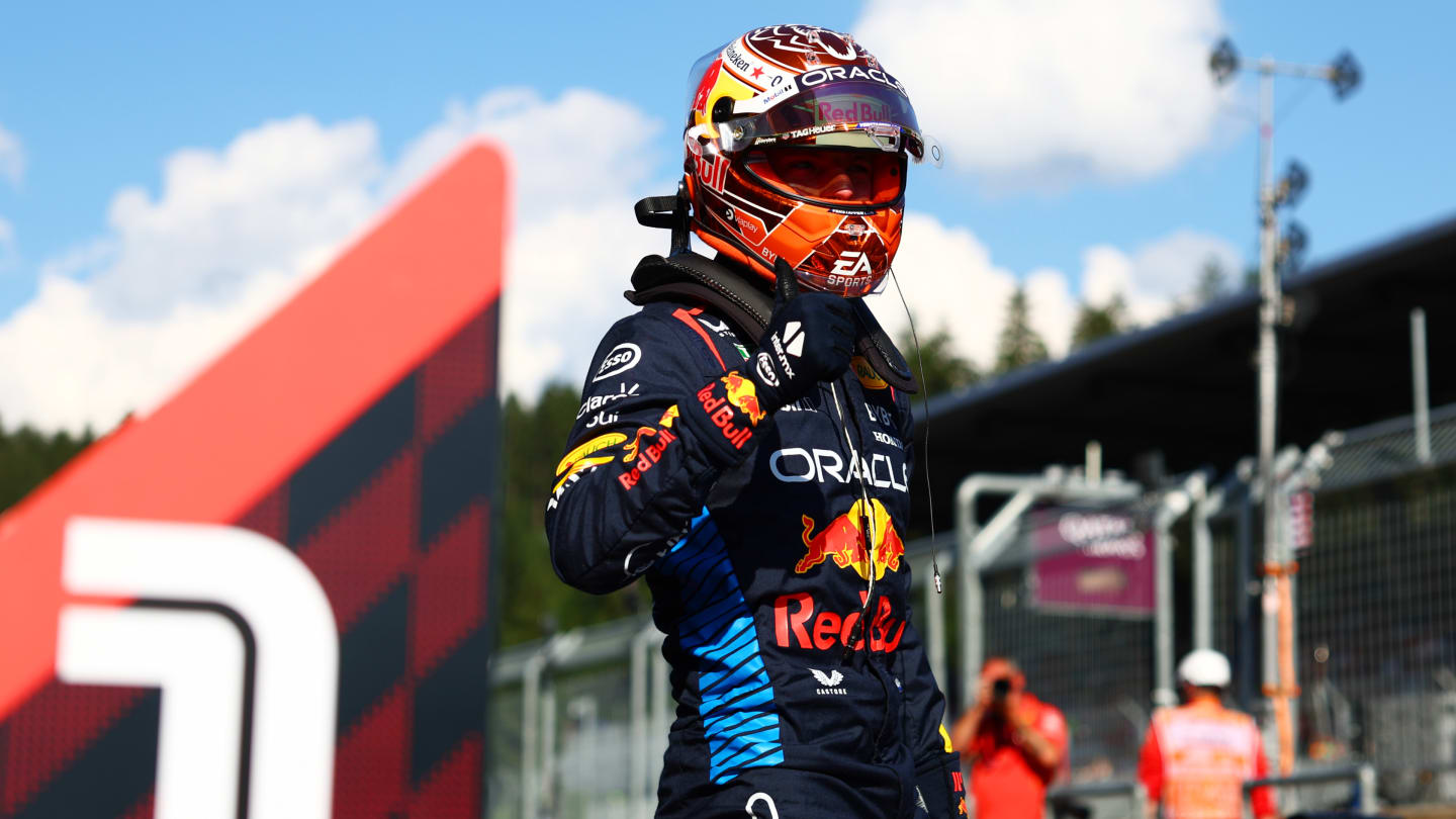SPIELBERG, AUSTRIA - JUNE 28: Pole position qualifier Max Verstappen of the Netherlands and Oracle