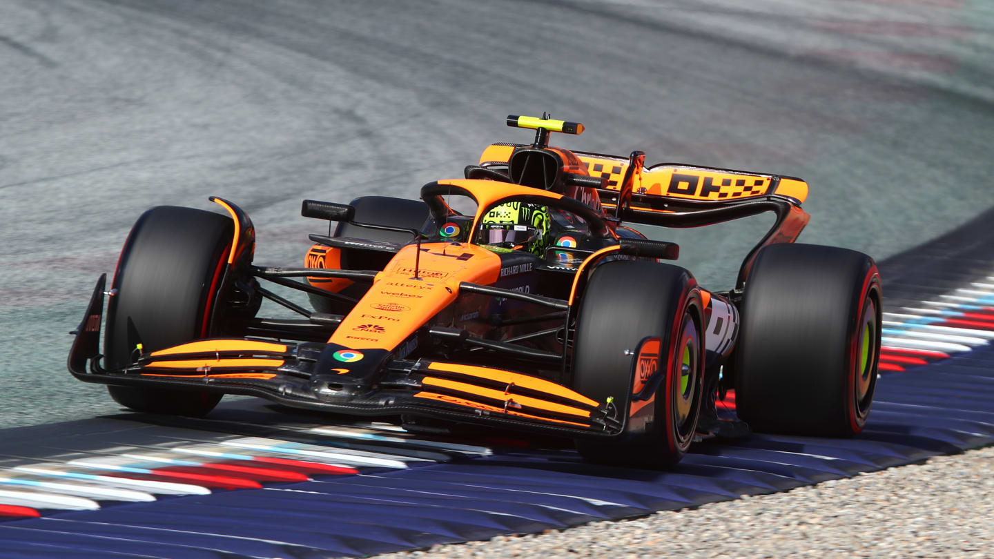 SPIELBERG, AUSTRIA - JUNE 29: Lando Norris of Great Britain driving the (4) McLaren MCL38 Mercedes