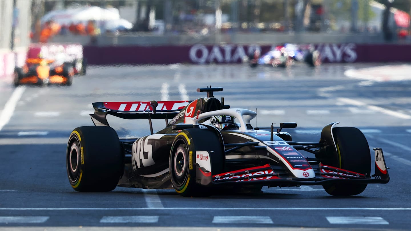 BAKU, AZERBAIJAN - SEPTEMBER 15: Oliver Bearman of Great Britain driving the (50) Haas F1 VF-24