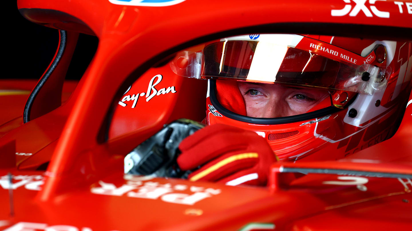 BAKU, AZERBAIJAN - SEPTEMBER 13: Charles Leclerc of Monaco and Ferrari prepares to drive in the