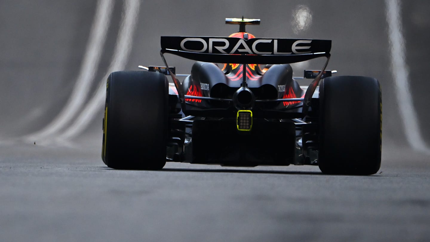 BAKU, AZERBAIJAN - SEPTEMBER 13: Sergio Perez of Mexico driving the (11) Oracle Red Bull Racing