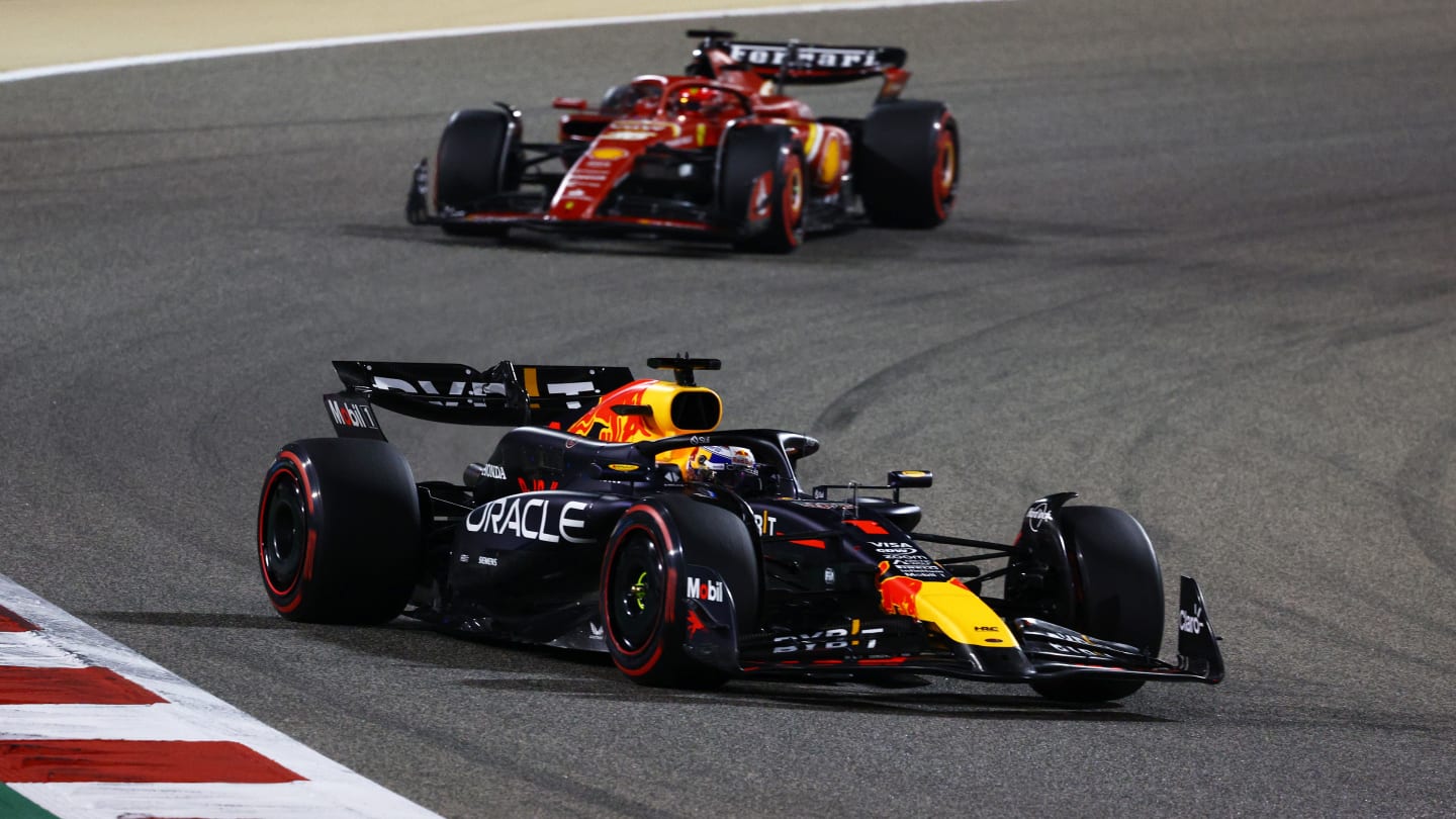 BAHRAIN, BAHRAIN - MARCH 02: Max Verstappen of the Netherlands driving the (1) Oracle Red Bull