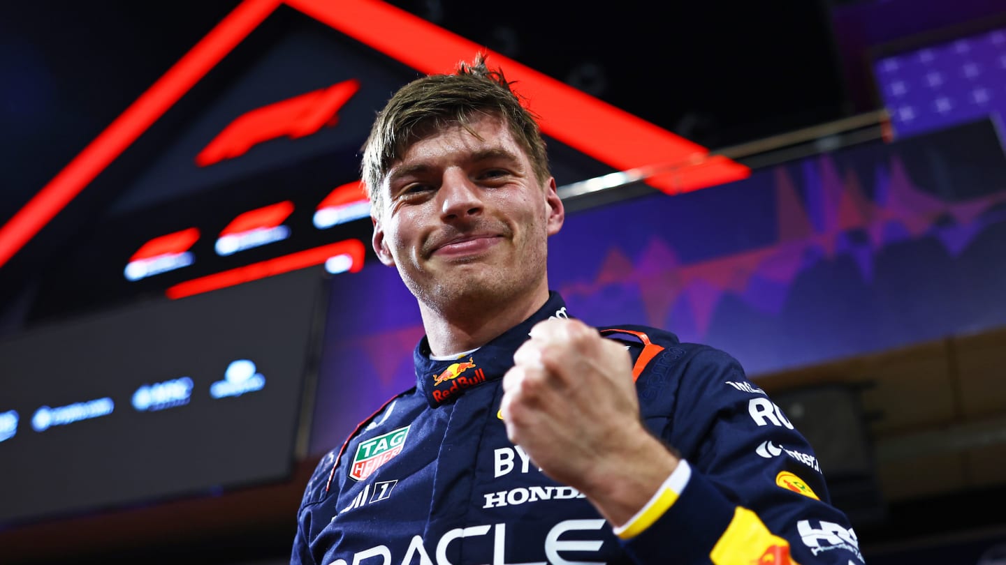 BAHRAIN, BAHRAIN - MARCH 01: Pole position qualifier Max Verstappen of the Netherlands and Oracle