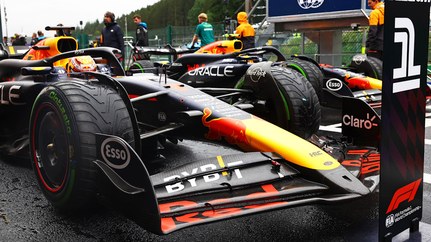 SPA, BELGIUM - JULY 27: Pole position qualifier Max Verstappen of the Netherlands and Oracle Red