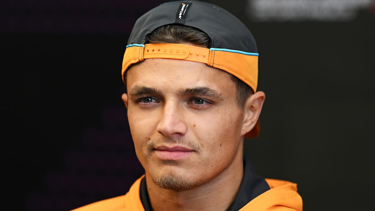 SAO PAULO, BRAZIL - OCTOBER 31: Lando Norris of Great Britain and McLaren looks on in the Paddock