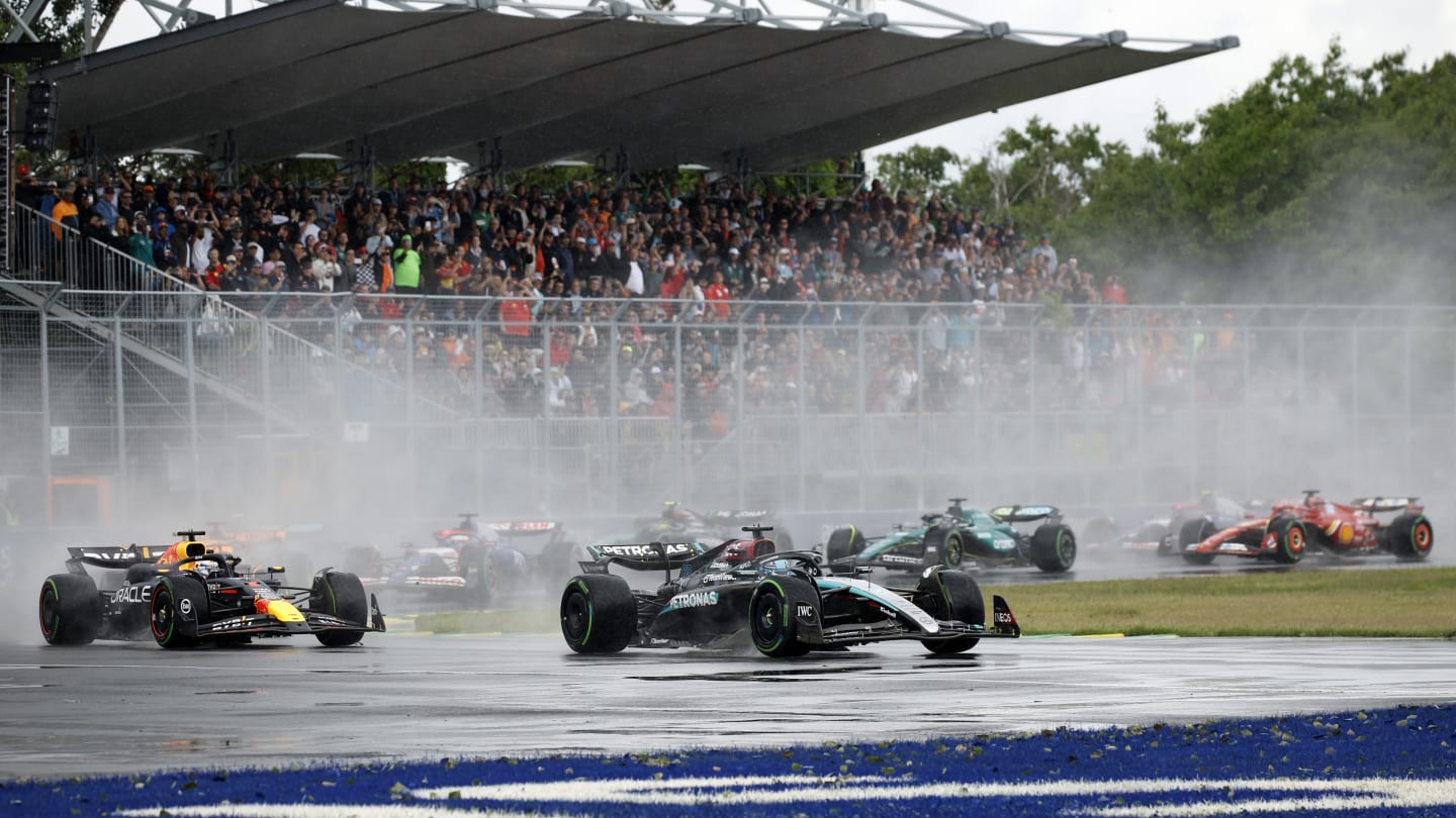 MONTREAL, QUEBEC - JUNE 09: George Russell of Great Britain driving the (63) Mercedes AMG Petronas