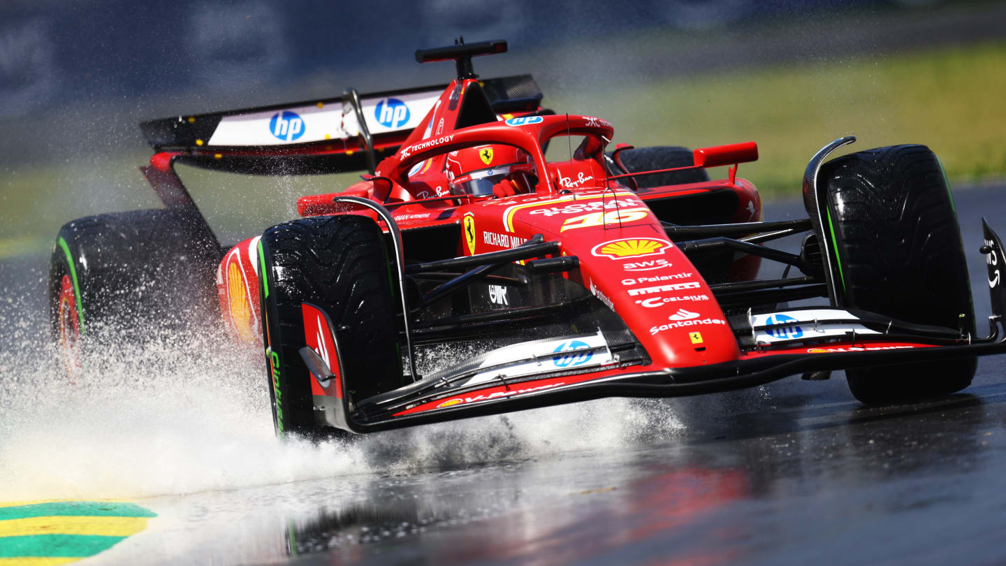 Charles Leclerc driving the Ferrari SF-24 in Montreal