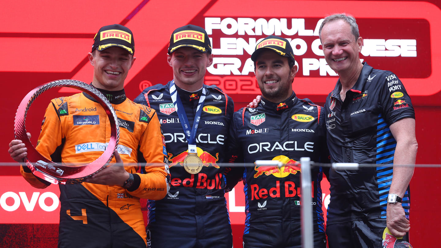 SHANGHAI, CHINA - APRIL 21: Race winner Max Verstappen of the Netherlands and Oracle Red Bull