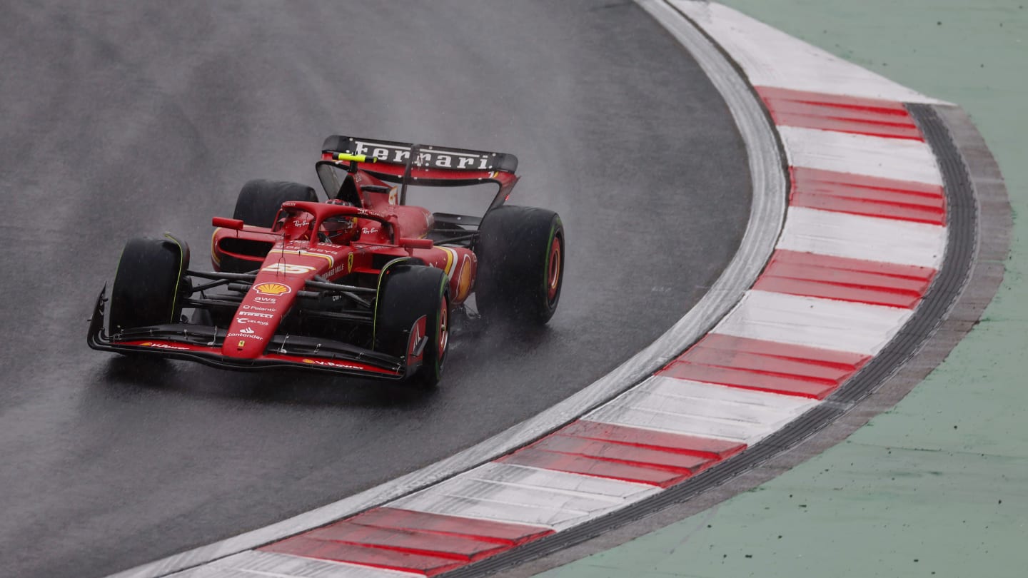 SHANGHAI, CHINA - APRIL 19: Carlos Sainz of Spain driving (55) the Ferrari SF-24 on track during