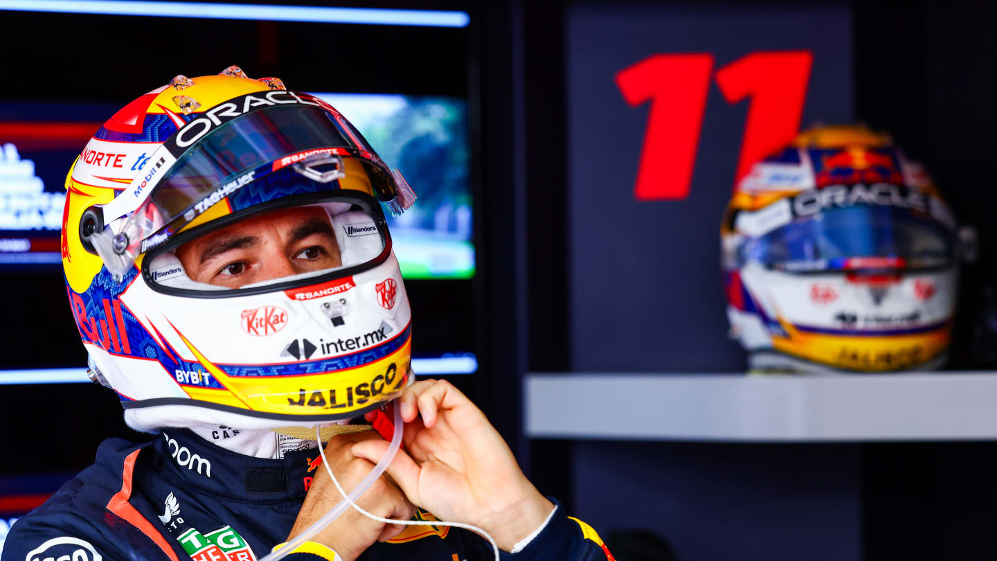 IMOLA, ITALY - MAY 19: Sergio Perez of Mexico and Oracle Red Bull Racing prepares to drive in the