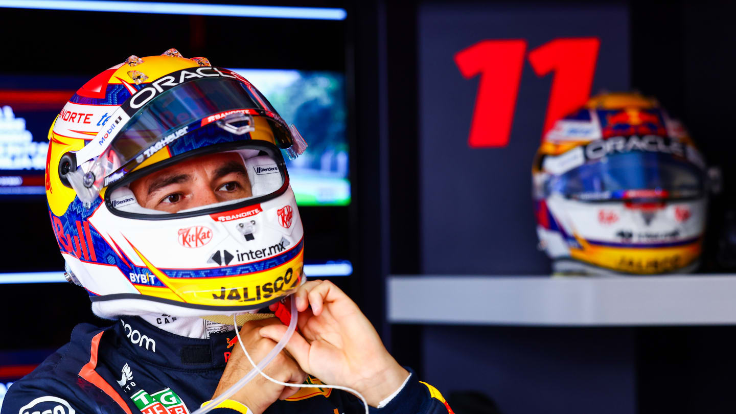 Sergio Perez preparing to race