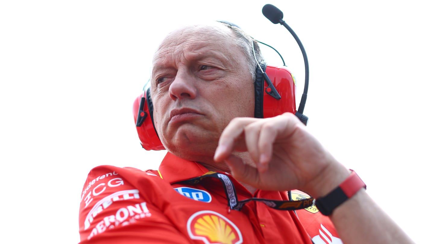 IMOLA, ITALY - MAY 19: Ferrari Team Principal Frederic Vasseur looks on from the grid during the F1