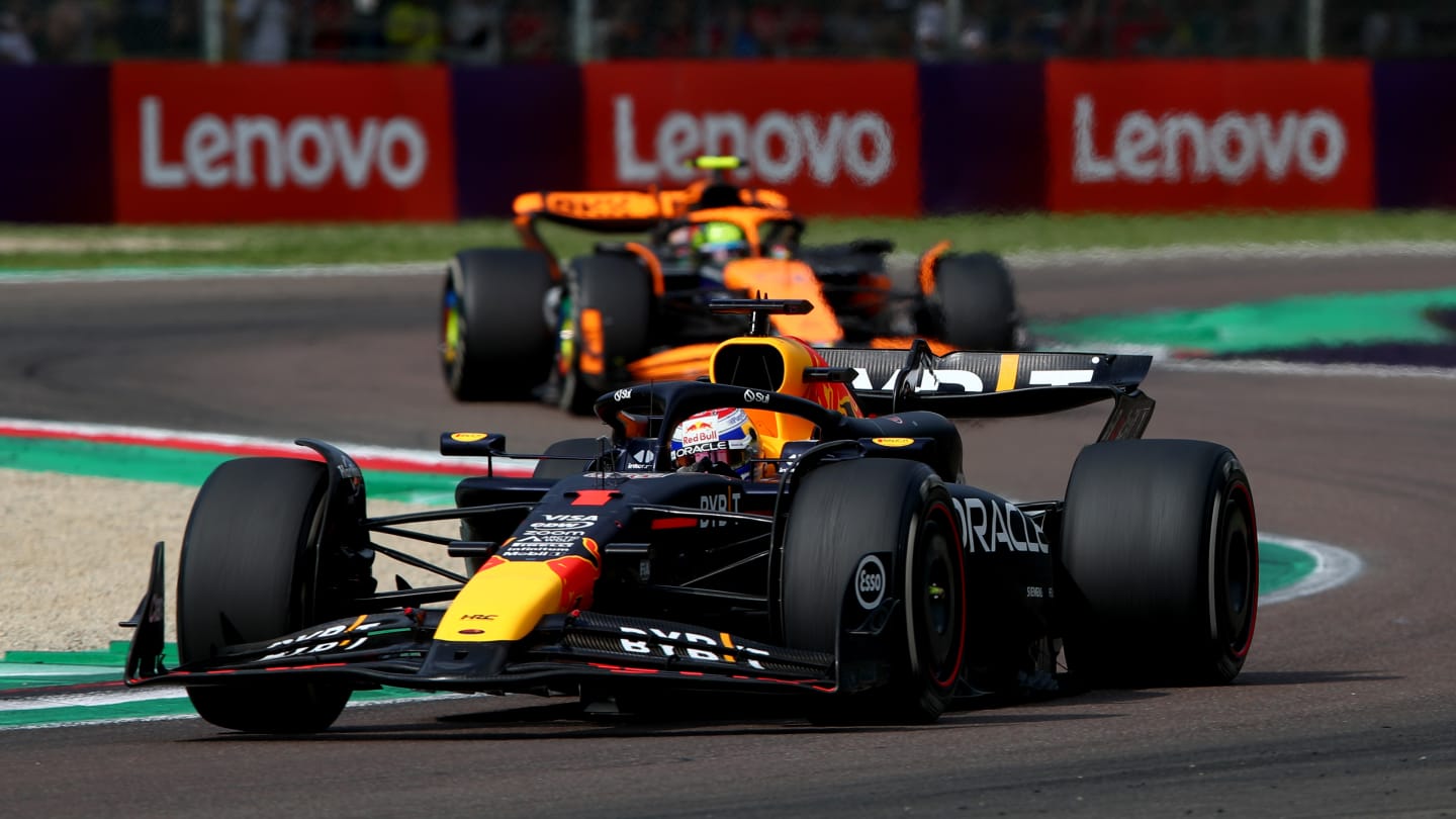 IMOLA, ITALY - MAY 19: Max Verstappen of the Netherlands driving the (1) Oracle Red Bull Racing