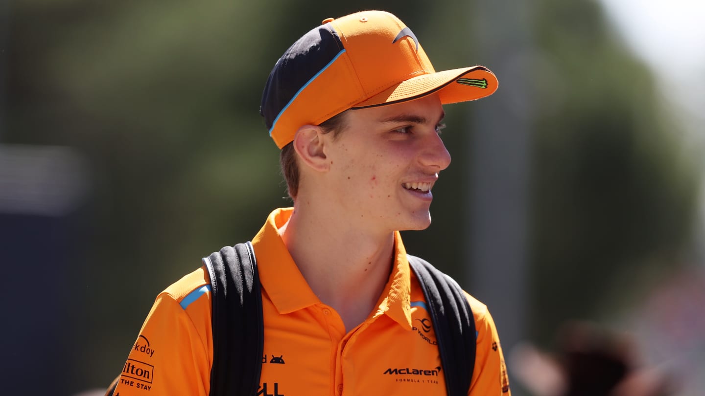 IMOLA, ITALY - MAY 17: Oscar Piastri of Australia and McLaren walks in the Paddock prior to