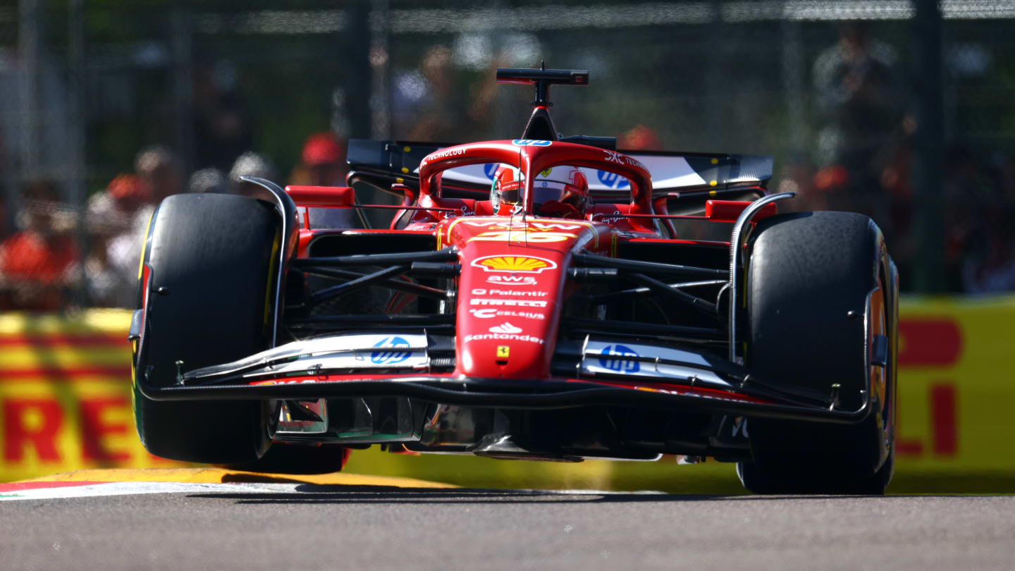 IMOLA, ITALY - MAY 18: Charles Leclerc of Monaco driving the (16) Ferrari SF-24 on track during