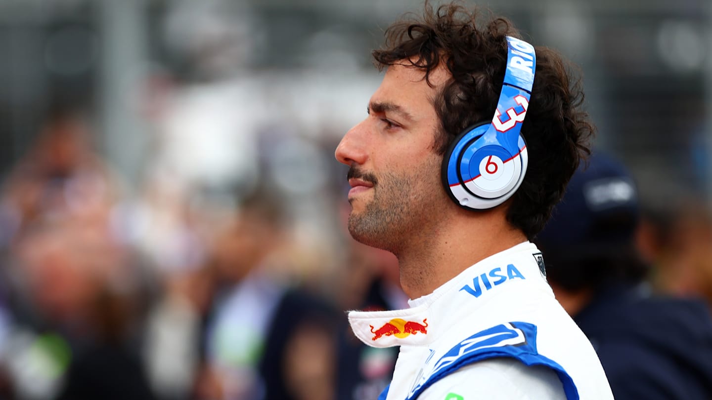 NORTHAMPTON, ENGLAND - JULY 07: Daniel Ricciardo of Australia and Visa Cash App RB prepares to