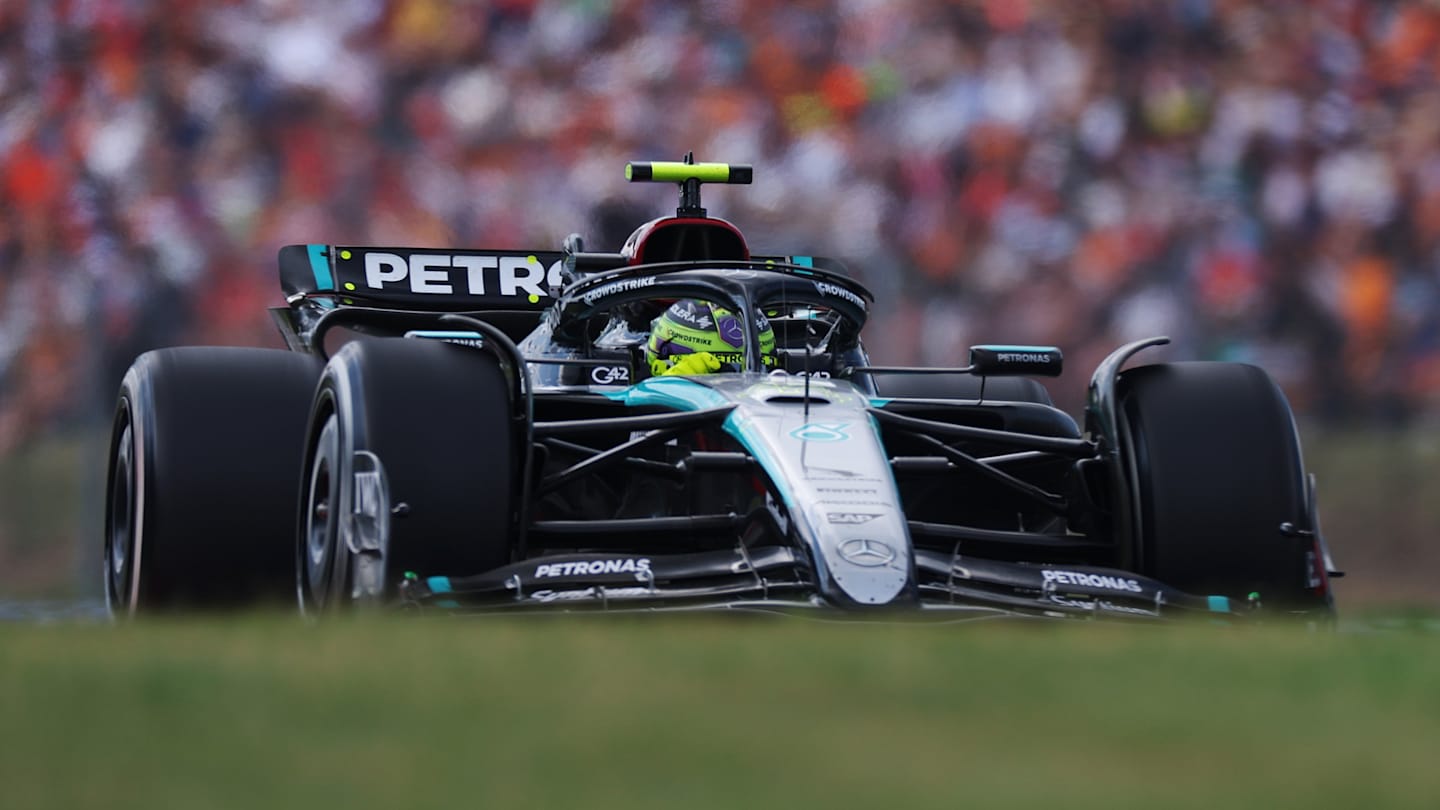 BUDAPEST, HUNGARY - JULY 21: Lewis Hamilton of Great Britain driving the (44) Mercedes AMG Petronas