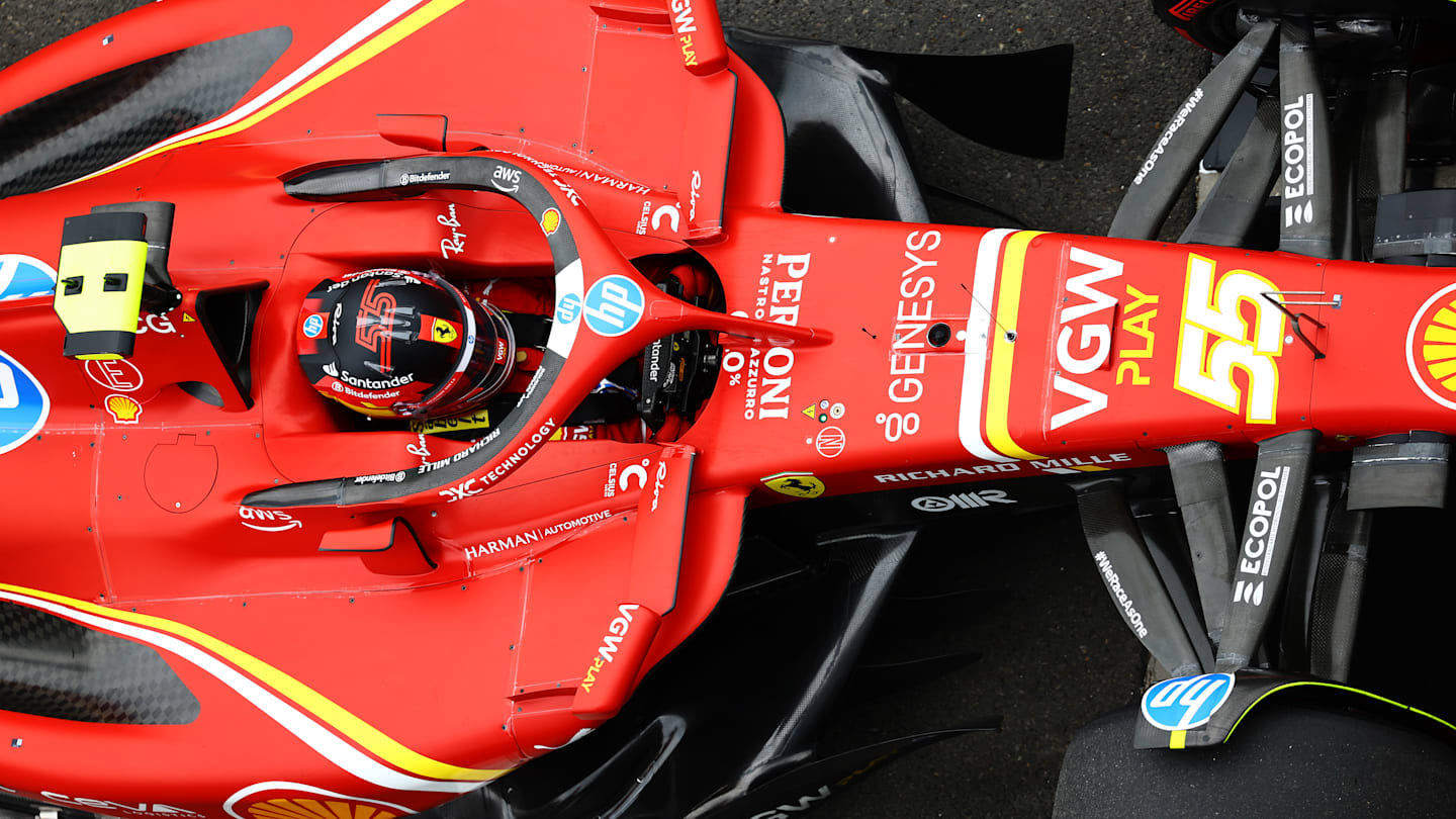 BUDAPEST, HUNGARY - JULY 20: Carlos Sainz of Spain driving (55) the Ferrari SF-24 in the Pitlane