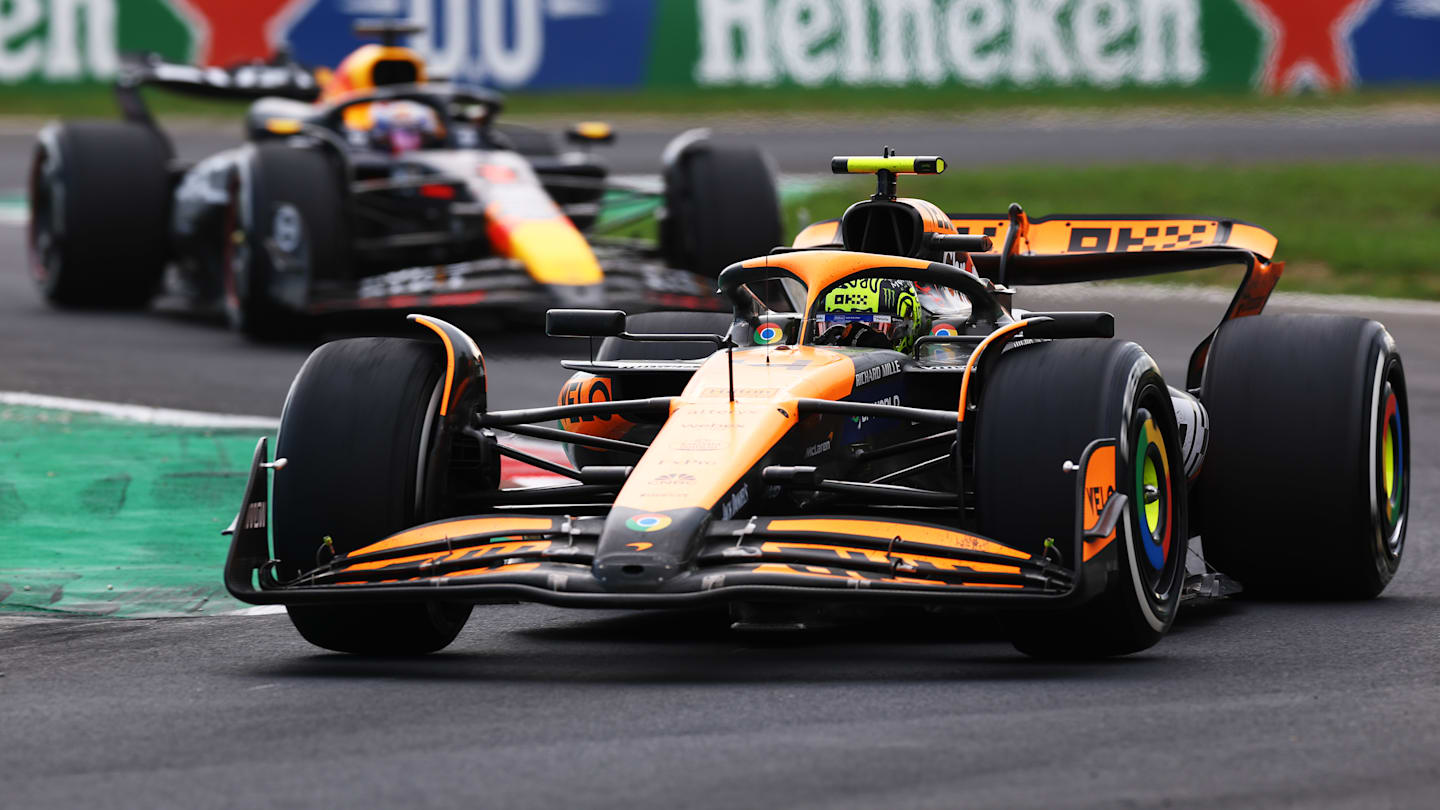 MONZA, ITALY - SEPTEMBER 01: Lando Norris of Great Britain driving the (4) McLaren MCL38 Mercedes