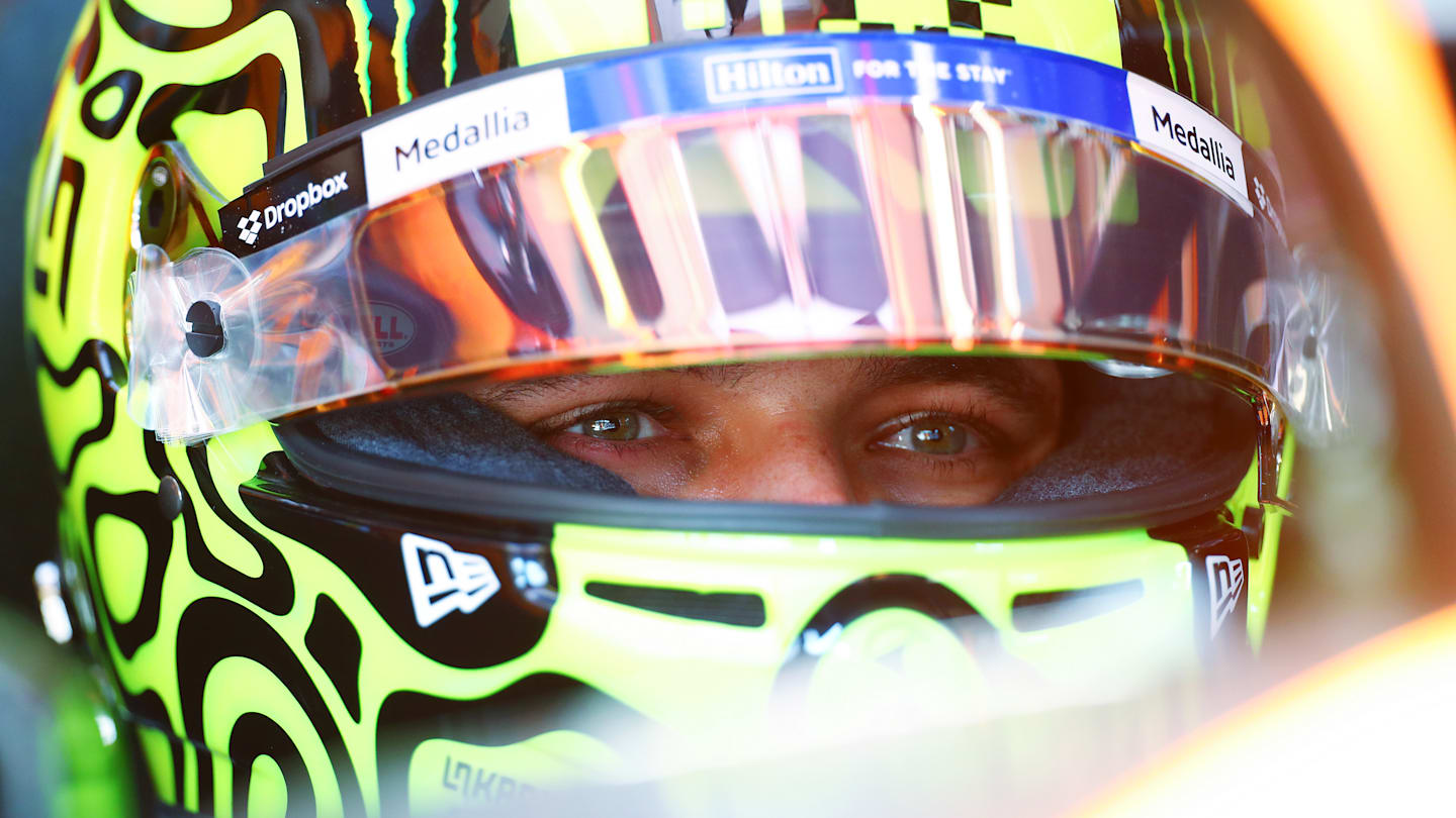 MONZA, ITALY - AUGUST 30: Lando Norris of Great Britain and McLaren prepares to drive in the garage