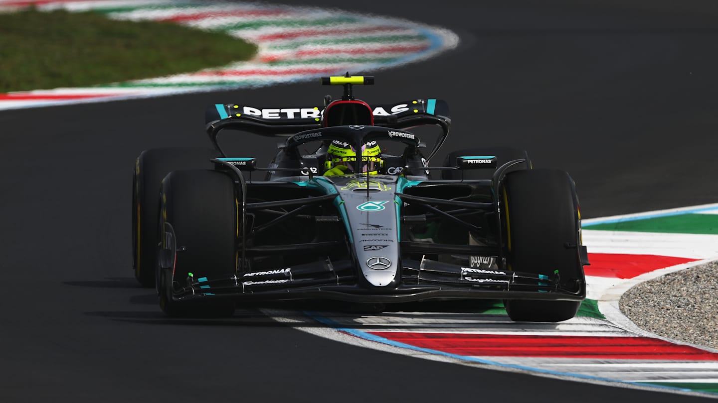 MONZA, ITALY - AUGUST 31: Lewis Hamilton of Great Britain driving the (44) Mercedes AMG Petronas F1