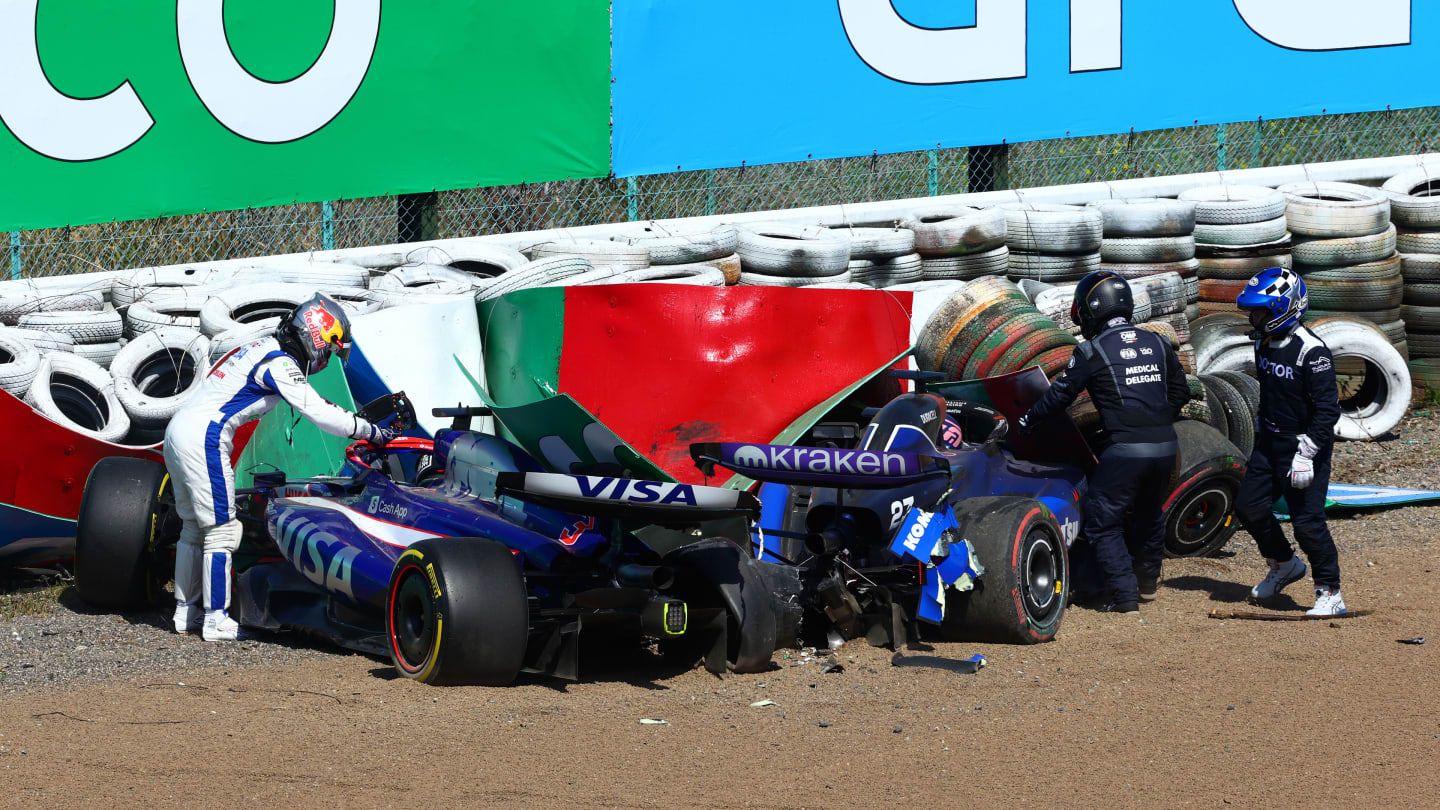 SUZUKA, JAPAN - APRIL 07: Daniel Ricciardo of Australia and Visa Cash App RB climbs out of his car