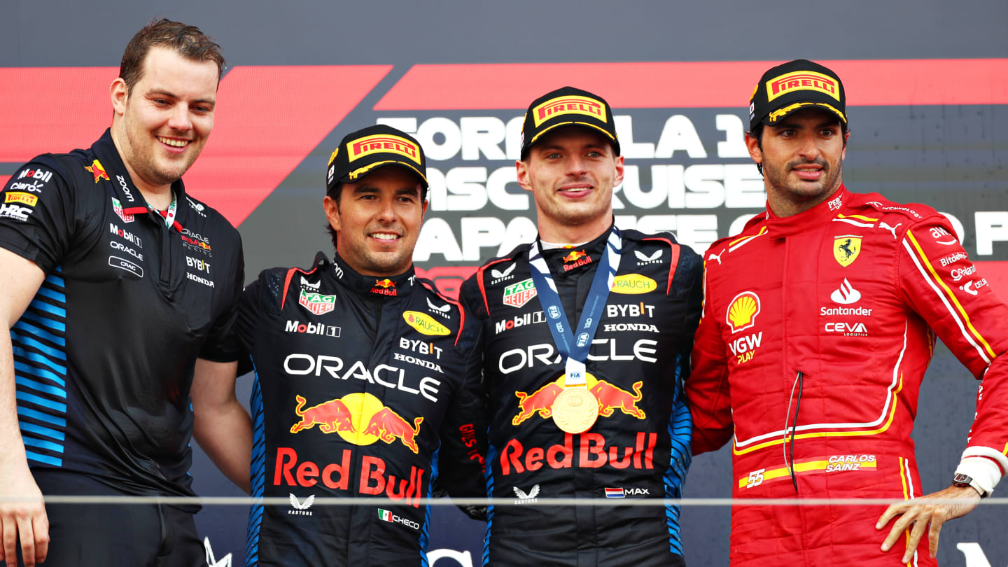 SUZUKA, JAPAN - APRIL 07: Race winner Max Verstappen of the Netherlands and Oracle Red Bull Racing,