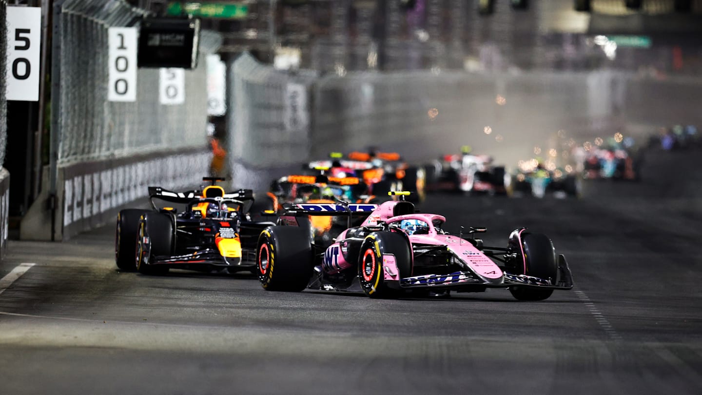 LAS VEGAS, NEVADA - NOVEMBER 23: Pierre Gasly of France driving the (10) Alpine F1 A524 Renault on