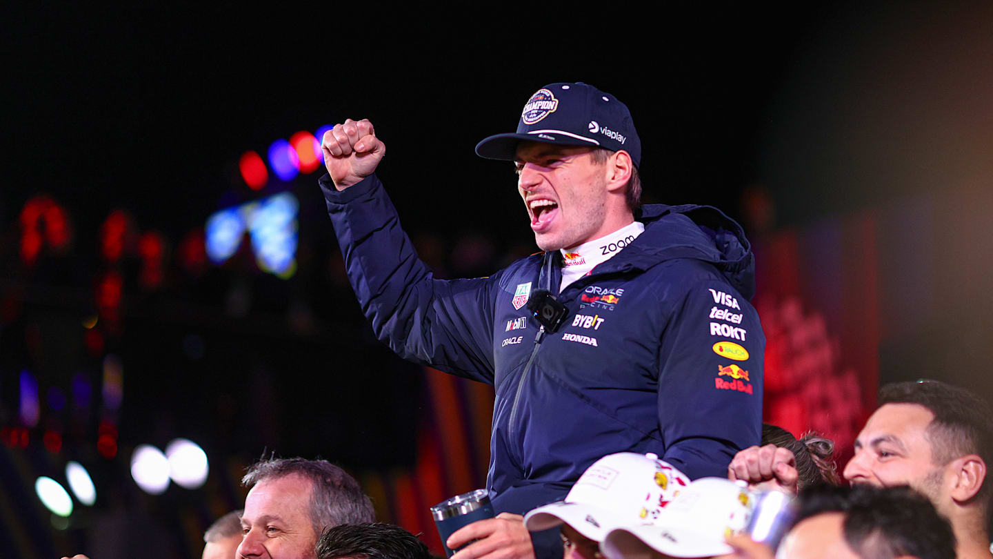 LAS VEGAS, NEVADA - NOVEMBER 23: 2024 F1 World Drivers Champion Max Verstappen of the Netherlands