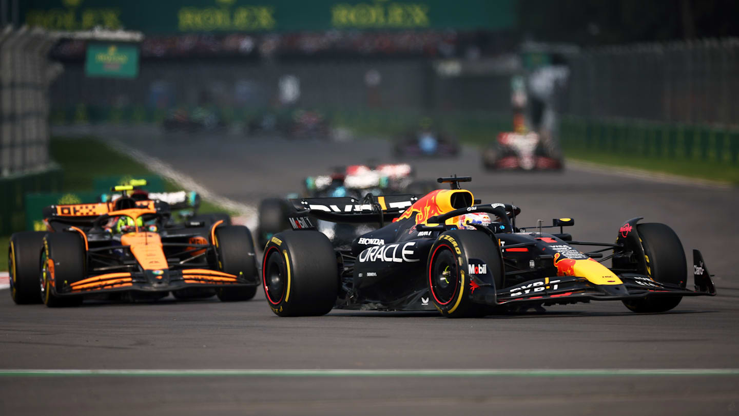 MEXICO CITY, MEXICO - OCTOBER 27: Max Verstappen of the Netherlands driving the (1) Oracle Red Bull