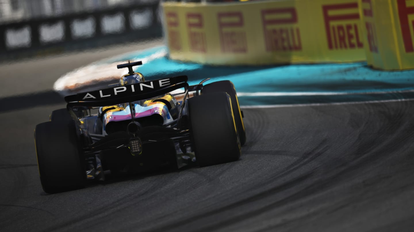 MIAMI, FLORIDA - MAY 03: Esteban Ocon of France driving the (31) Alpine F1 A524 Renault on track