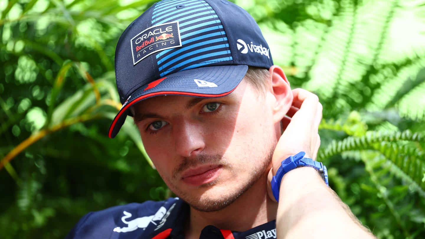 MIAMI, FLORIDA - MAY 02: Max Verstappen of the Netherlands and Oracle Red Bull Racing looks on in
