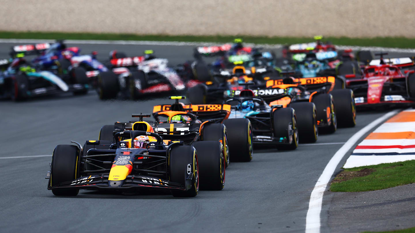 ZANDVOORT, NETHERLANDS - AUGUST 25: Max Verstappen of the Netherlands driving the (1) Oracle Red