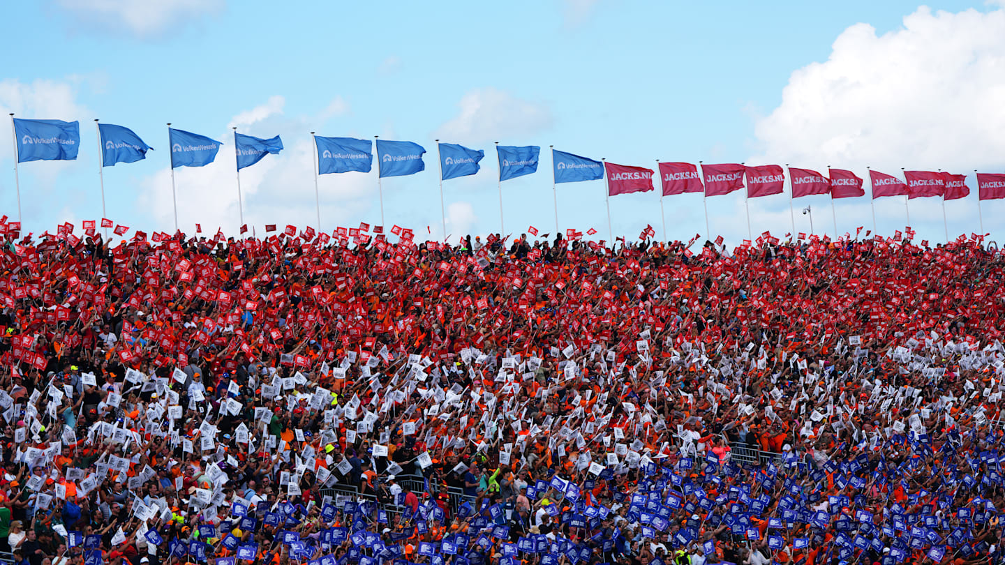 ZANDVOORT, NETHERLANDS - AUGUST 25: Fans of Max Verstappen of the Netherlands and Oracle Red Bull