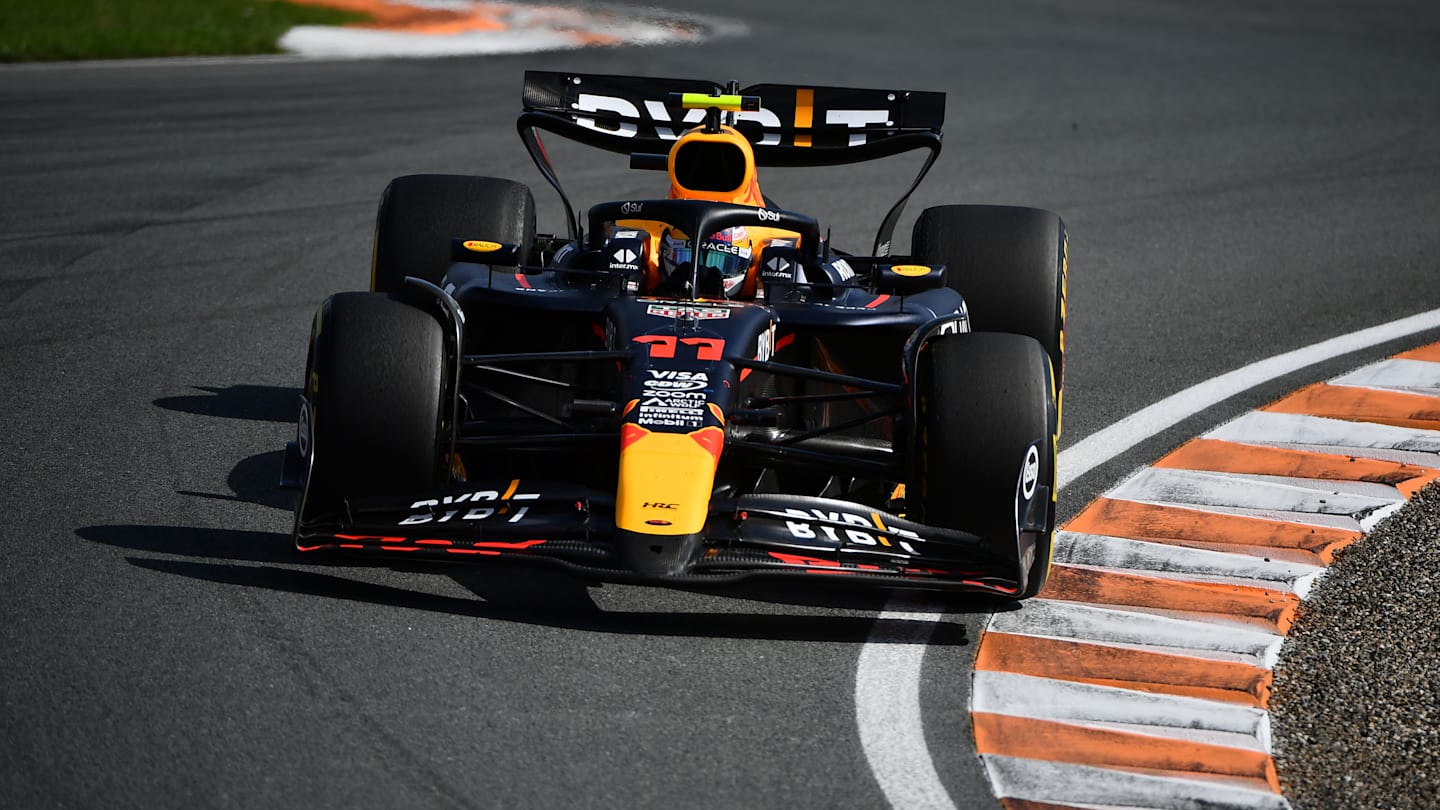 ZANDVOORT, NETHERLANDS - AUGUST 25: Sergio Perez of Mexico driving the (11) Oracle Red Bull Racing