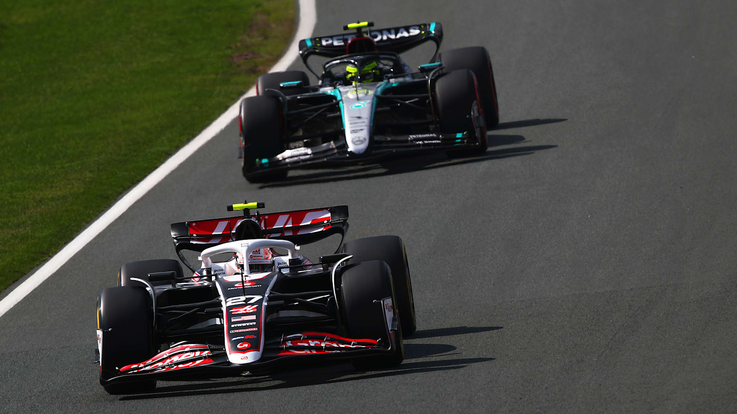 ZANDVOORT, NETHERLANDS - AUGUST 25: Nico Hulkenberg of Germany driving the (27) Haas F1 VF-24