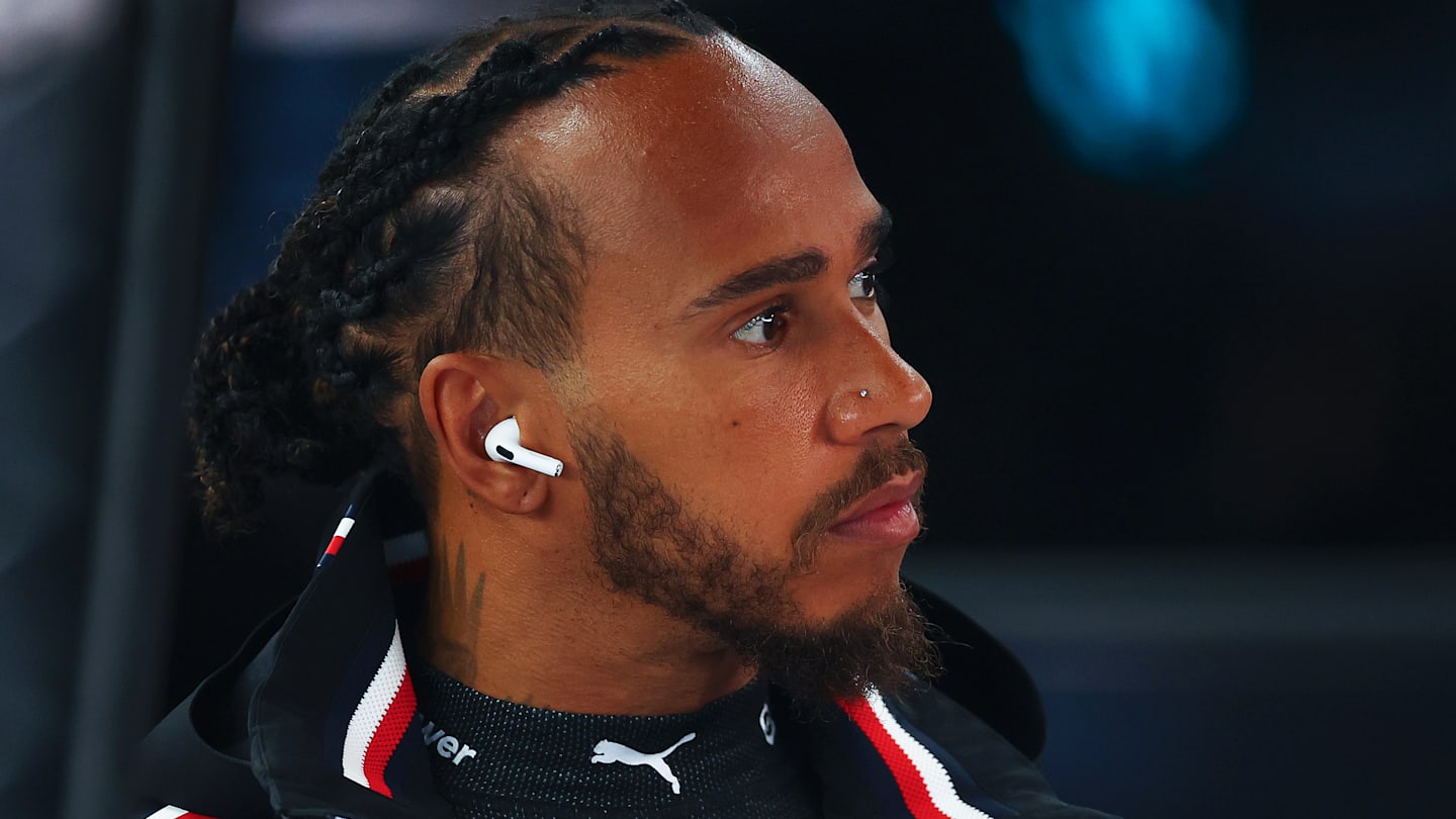 ZANDVOORT, NETHERLANDS - AUGUST 24: Lewis Hamilton of Great Britain and Mercedes in the garage