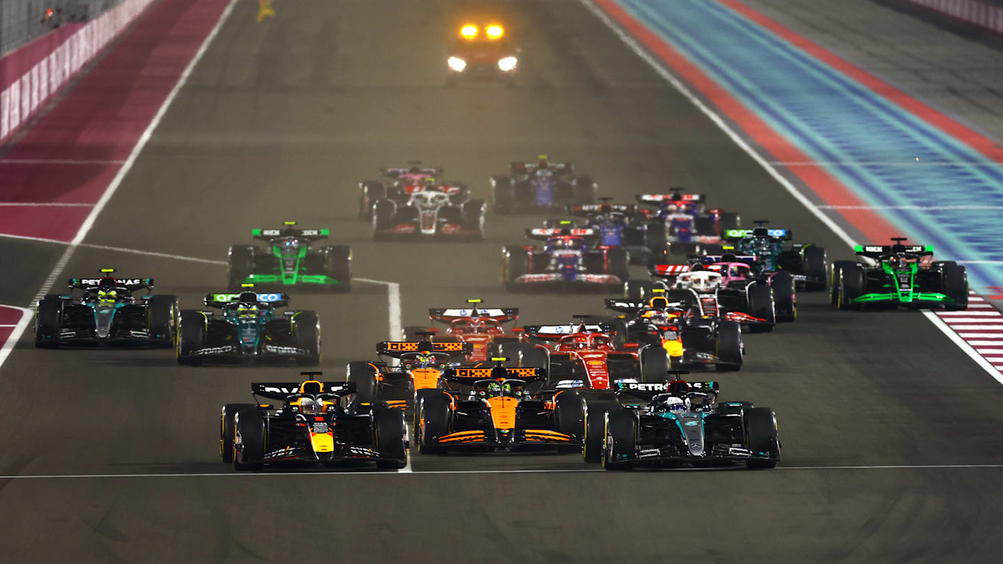 LUSAIL CITY, QATAR - DECEMBER 01: George Russell of Great Britain driving the (63) Mercedes AMG