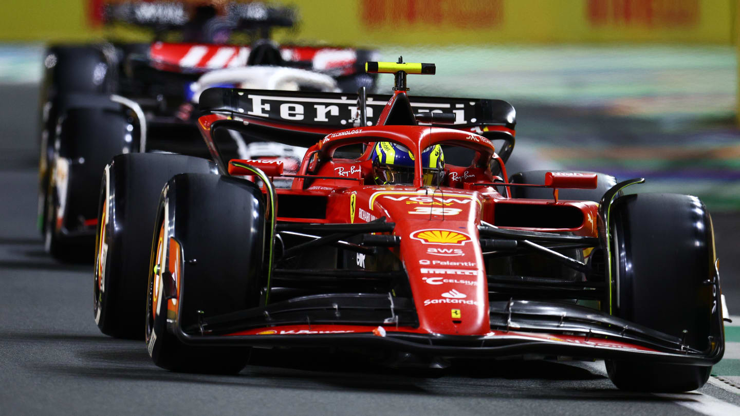 JEDDAH, SAUDI ARABIA - MARCH 09: Oliver Bearman of Great Britain and Ferrari, Lewis Hamilton of