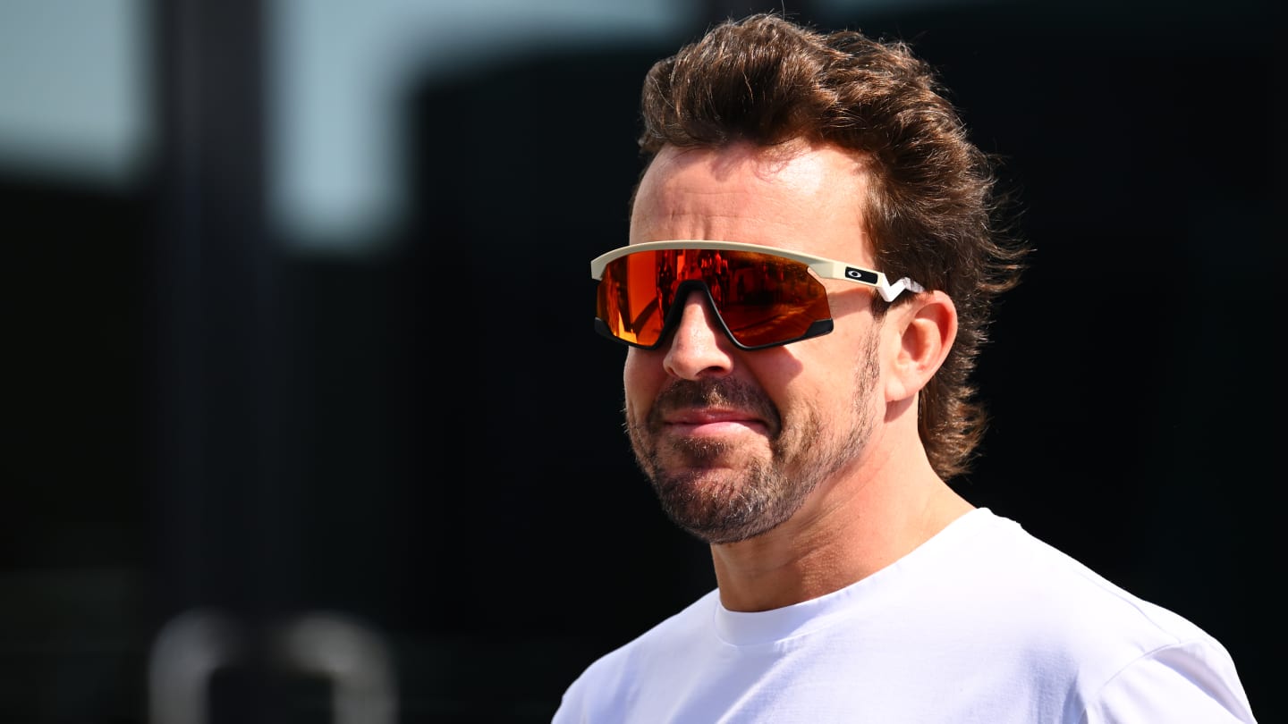 JEDDAH, SAUDI ARABIA - MARCH 06: Fernando Alonso of Spain and Aston Martin F1 Team walks in the