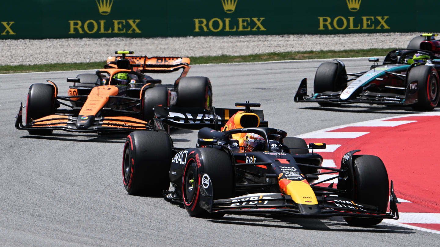 BARCELONA, SPAIN - JUNE 23: A general rear view of the start during the F1 Grand Prix of Spain at