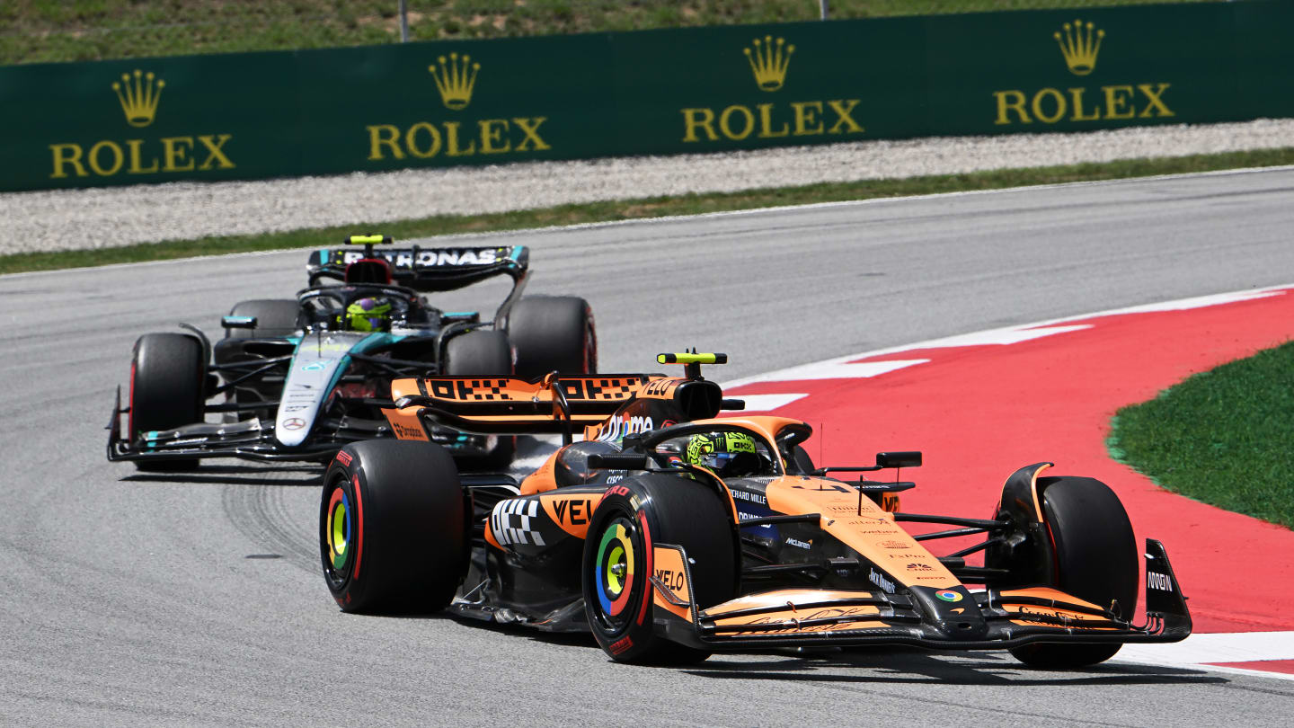 BARCELONA, SPAIN - JUNE 23: Lando Norris of Great Britain driving the (4) McLaren MCL38 Mercedes