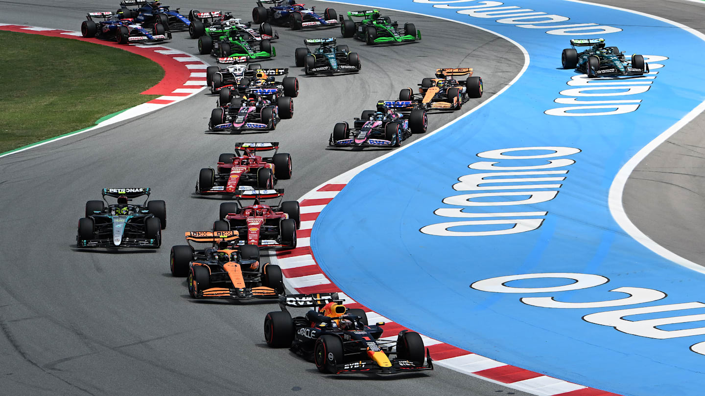 BARCELONA, SPAIN - JUNE 23: Max Verstappen of the Netherlands driving the (1) Oracle Red Bull
