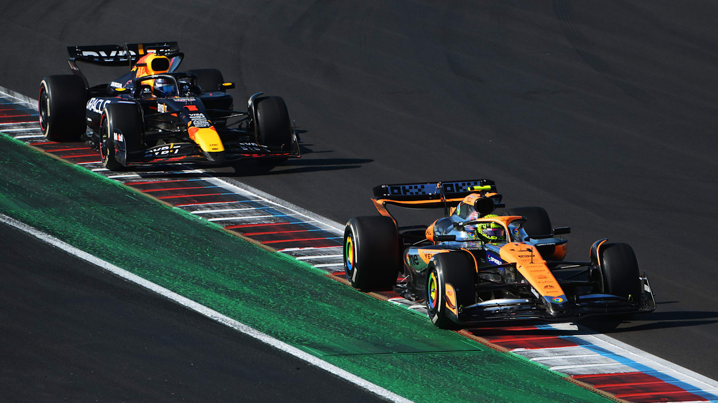 AUSTIN, TEXAS - OCTOBER 20: Lando Norris of Great Britain driving the (4) McLaren MCL38 Mercedes