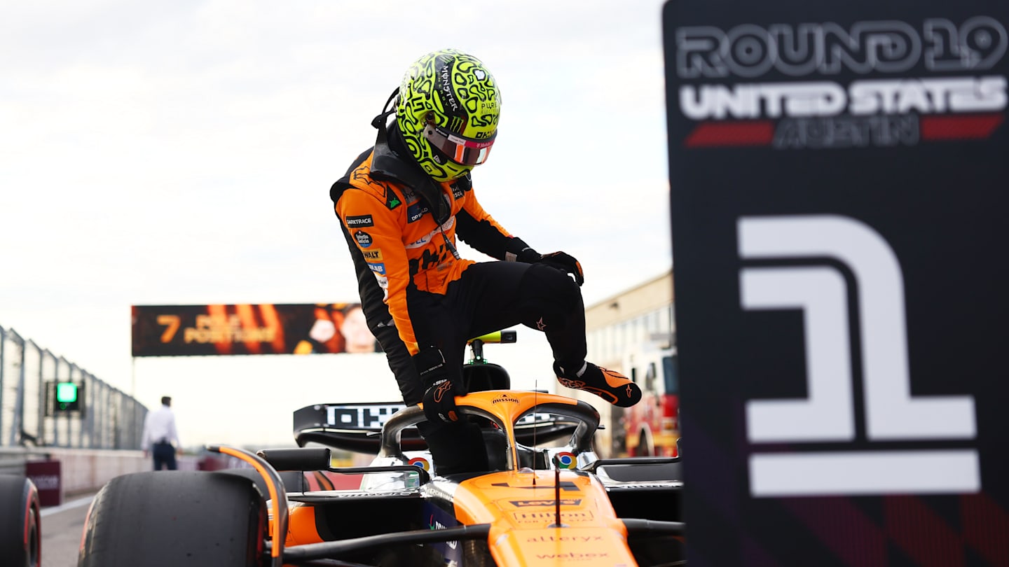 AUSTIN, TEXAS - OCTOBER 19: Lando Norris of Great Britain driving the (4) McLaren MCL38 Mercedes on